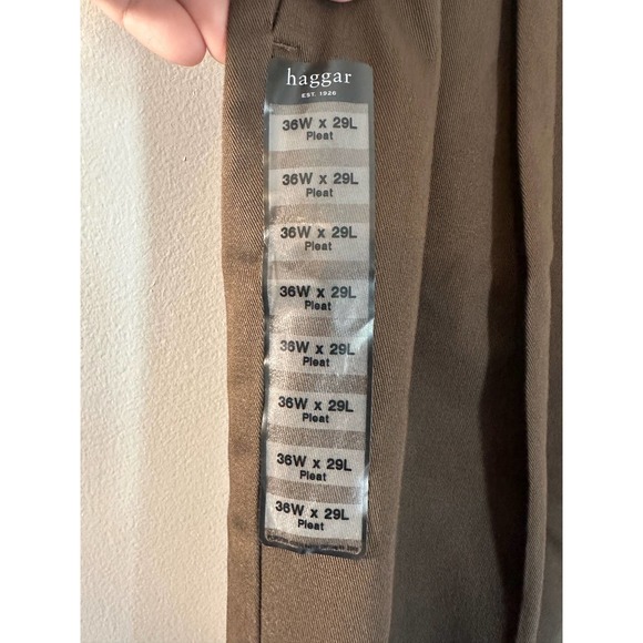 Haggar NWT Brown Khaki Pants Work to Weekend Classic fit 36x29 - Picture 3 of 5